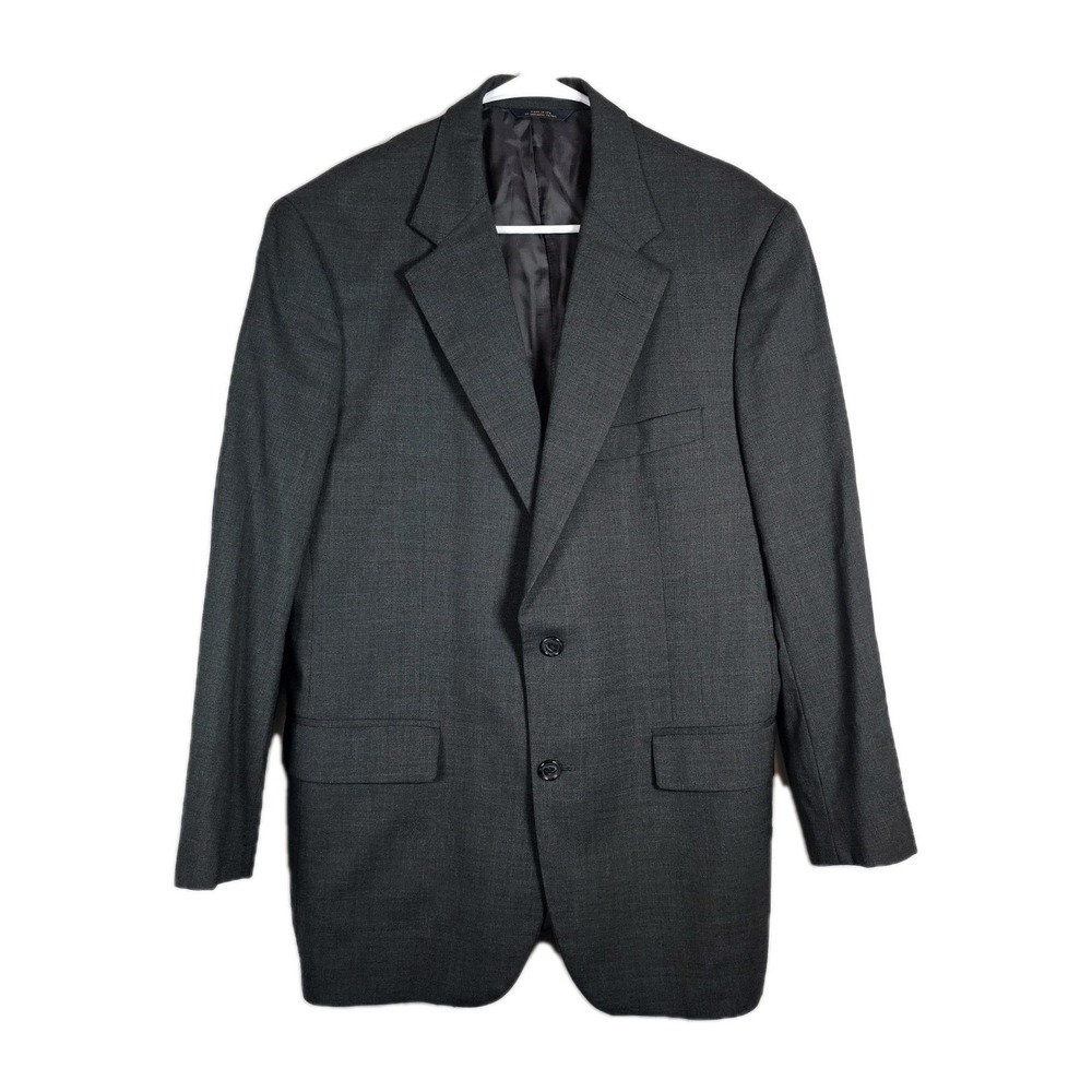 Brooks Brothers‎ Blazer Mens 40R Jacket Blazer Dark Gray Made in USA 100% Wool